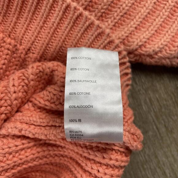 Maeve Chunky Loose Knit Raglan Sleeve Oversized Sweater Women's Med Coral Pink - Picture 7 of 8